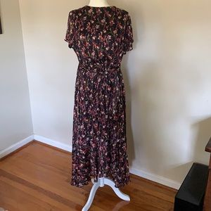 Multi colored high low dress with shimmer effect.